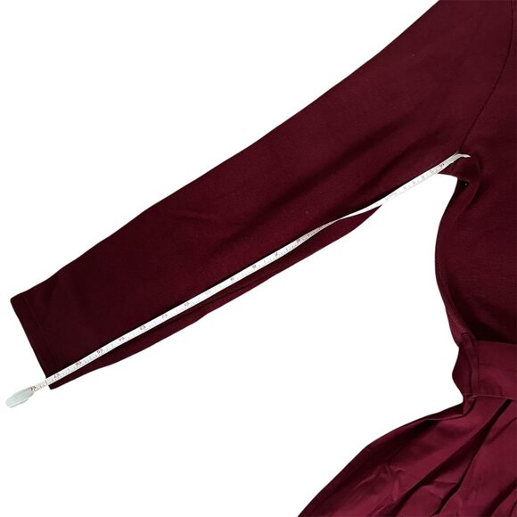 Zara Burgundy Belted Long Sleeve Mini Dress Chic Minimalist Size Large NWT - Picture 9 of 9